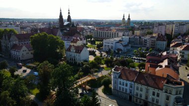 Panorama şehri mimarisi Eski Avrupa Legnica Polonya
