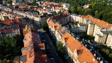 Panorama şehri mimarisi Eski Avrupa Legnica Polonya