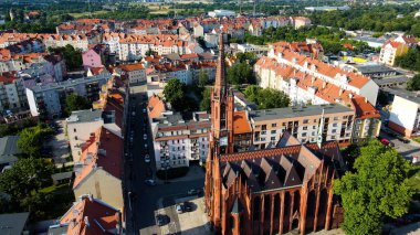 view panorama city architecture ancient Europe Legnica Poland clipart