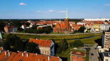 Panorama şehri mimarisi Eski Avrupa Legnica Polonya