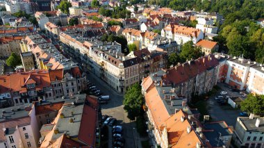 Panorama şehri mimarisi Eski Avrupa Legnica Polonya