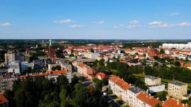 Panorama şehri mimarisi Eski Avrupa Legnica Polonya