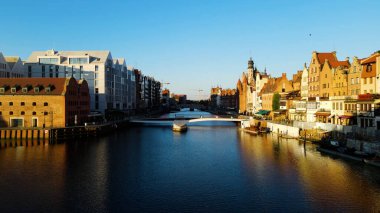 şehir Avrupai antik mimari liman kenti hava fotoğrafçısı Gdansk Poland