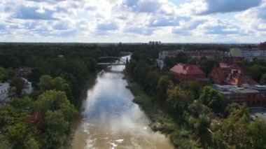Şehir wroclaw mimari drone üstgeçit nehir odra