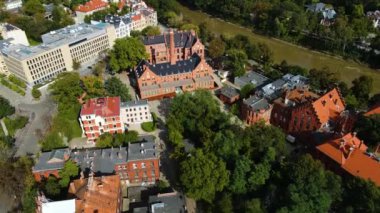 Şehir wroclaw mimari drone üstgeçit nehir odra