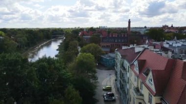 Şehir wroclaw mimari drone üstgeçit nehir odra