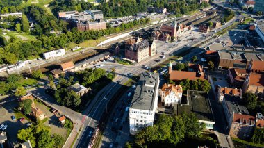 şehir Avrupai antik mimari liman kenti hava fotoğrafları gdansk poland