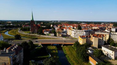 Panorama şehri mimarisi Eski Avrupa Legnica Polonya