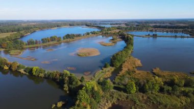 Balıkçılık göl manzaralı Nowe Grodzisko Peyzaj Parkı Polonya