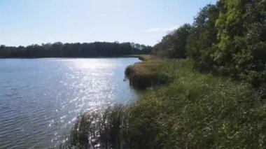 Balıkçılık göl manzaralı Nowe Grodzisko Peyzaj Parkı Polonya