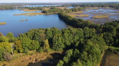 Balıkçılık göl manzaralı Nowe Grodzisko Peyzaj Parkı Polonya