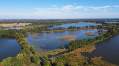 Balıkçılık göl manzaralı Nowe Grodzisko Peyzaj Parkı Polonya