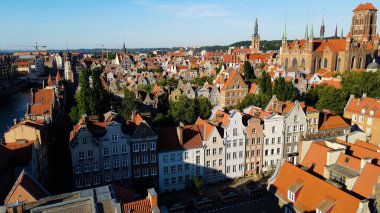 şehir Avrupai antik mimari liman kenti hava fotoğrafları gdansk poland