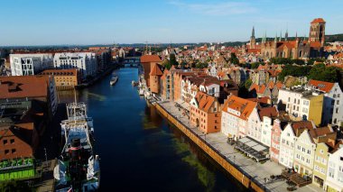 şehir Avrupai antik mimari liman kenti hava fotoğrafları gdansk poland