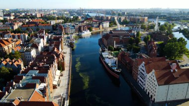 şehir Avrupai antik mimari liman kenti hava fotoğrafları gdansk poland