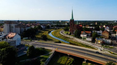 Panorama şehri mimarisi Eski Avrupa Legnica Polonya