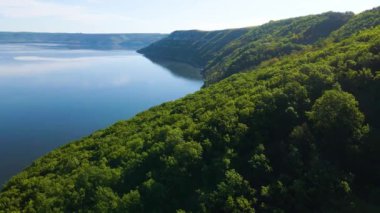 Parana Nehri, Teju Cuare Parkı, Arjantin 'deki yeşil tepelerin insansız hava aracı görüntüleri.