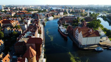 şehir Avrupai antik mimari liman kenti hava fotoğrafları gdansk poland