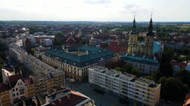 Panorama şehri mimarisi Eski Avrupa Legnica Polonya