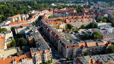 Panorama şehri mimarisi Eski Avrupa Legnica Polonya