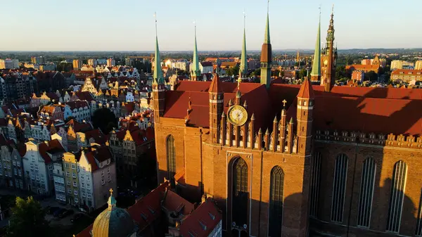 şehir Avrupai antik mimari liman kenti hava fotoğrafları gdansk poland