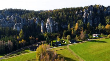 Çek Cumhuriyeti 'nin yukarısından kırsal görünüm