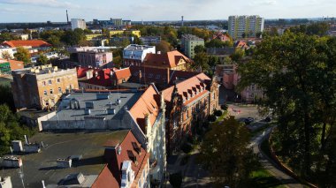 View of the old town from above Europe Brzeg Poland clipart