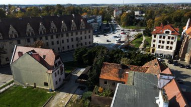 Avrupa 'nın yukarısındaki Brzeg Polonya' nın manzarası
