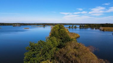Gölün üzerinden su manzaralı ağaçlar