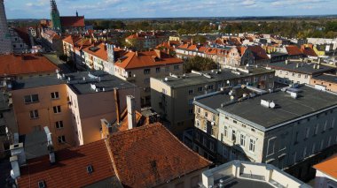 Avrupa 'nın yukarısındaki Brzeg Polonya' nın manzarası