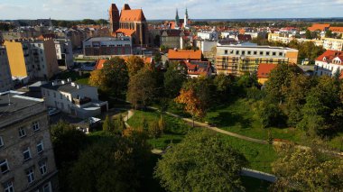 Avrupa 'nın yukarısındaki Brzeg Polonya' nın manzarası
