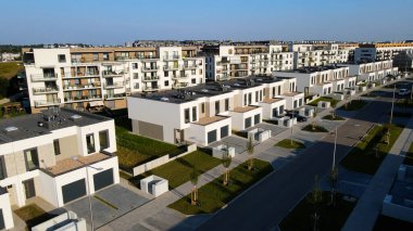 Modern yerleşim kompleksi manzarası Wroclaw Polonya