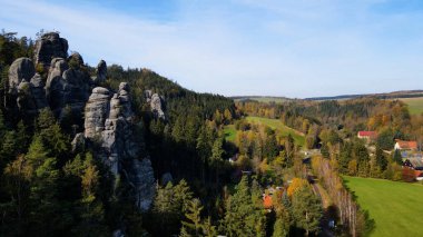 Çek Cumhuriyeti 'nin yukarısından kırsal görünüm