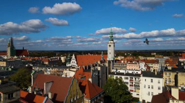 Avrupa 'nın yukarısındaki Brzeg Polonya' nın manzarası