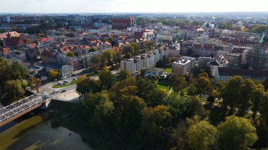 Avrupa 'nın yukarısındaki Brzeg Polonya' nın manzarası