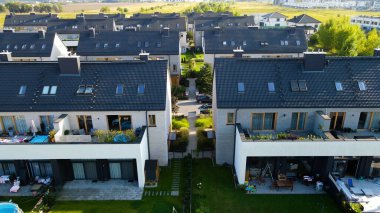 Modern yerleşim kompleksi manzarası Wroclaw Polonya