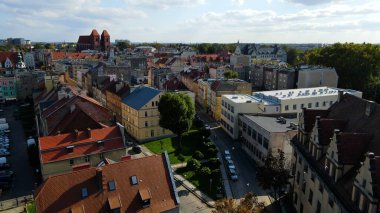 Avrupa 'nın yukarısındaki Brzeg Polonya' nın manzarası