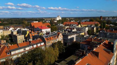 View of the old town from above Europe Brzeg Poland clipart