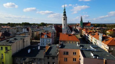 Avrupa 'nın yukarısındaki Brzeg Polonya' nın manzarası