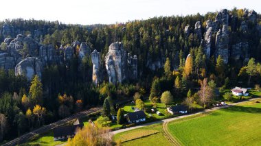 Çek Cumhuriyeti 'nin yukarısından kırsal görünüm