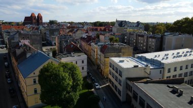 Avrupa 'nın yukarısındaki Brzeg Polonya' nın manzarası