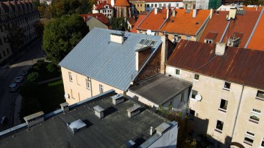 Avrupa 'nın yukarısındaki Brzeg Polonya' nın manzarası