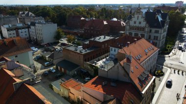 Avrupa 'nın yukarısındaki Brzeg Polonya' nın manzarası