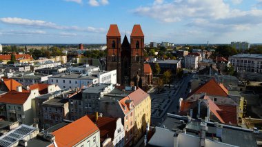 Avrupa 'nın yukarısındaki Brzeg Polonya' nın manzarası