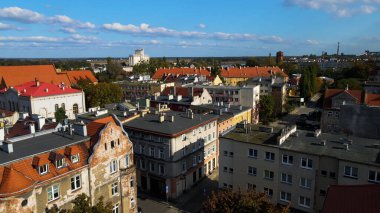 Avrupa 'nın yukarısındaki Brzeg Polonya' nın manzarası