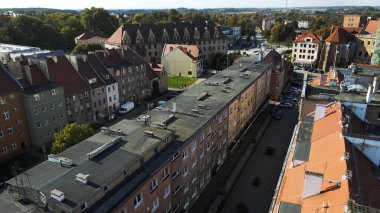 Avrupa 'nın yukarısındaki Brzeg Polonya' nın manzarası