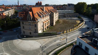 View of the old town from above Europe Brzeg Poland clipart