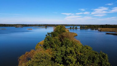 Gölün üzerinden su manzaralı ağaçlar
