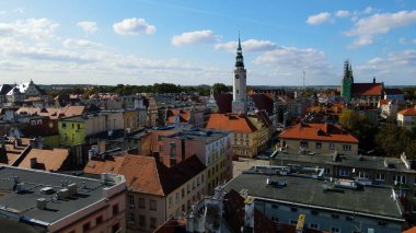 Avrupa 'nın yukarısındaki Brzeg Polonya' nın manzarası