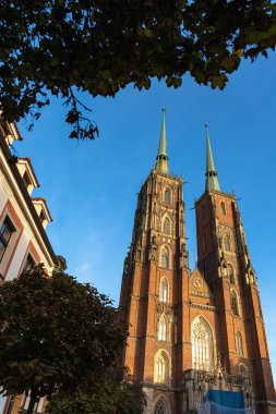 Eski şehrin şehir manzarası, Wroclaw, Polonya